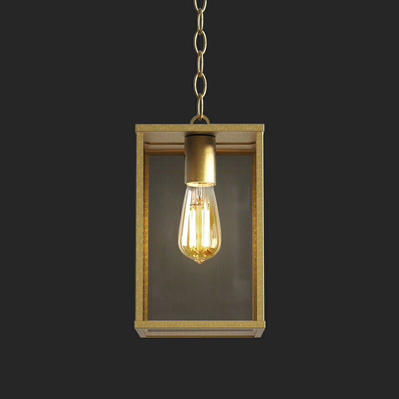 美式鄉村全銅框架玻璃吊燈簡約復古現代LOFT工業風過道玄關陽臺燈