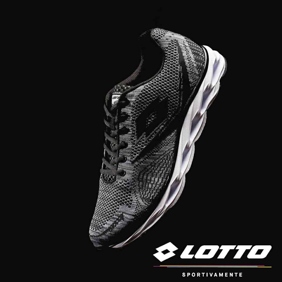 【巷子屋】義大利第一品牌-LOTTO樂得 男款編織第二代風動PLUS運動慢跑鞋 [6288] 灰黑