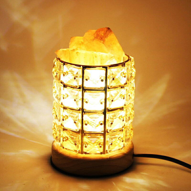 鹽燈喜馬拉雅水晶鹽石天然負離子岩燈創意床頭小夜燈臥室檯燈