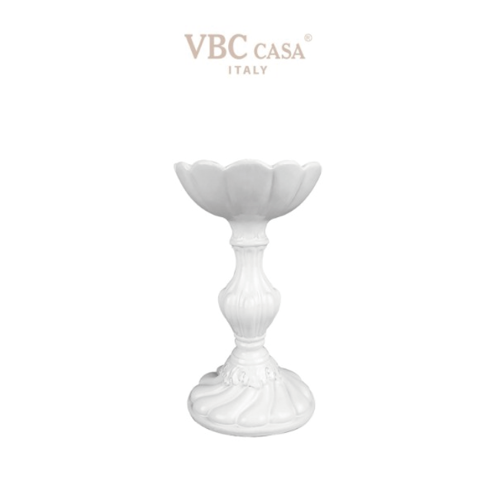 義大利 VBC casa │ 純白系列 高腳燭台 22 cm