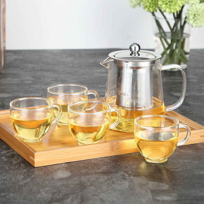 飄逸杯功夫茶杯套裝辦公花茶壺泡茶壺耐熱玻璃茶具過濾茶壺沖茶器