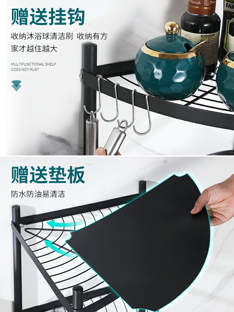 廚房置物架落地式多層收納架子不銹鋼多功能家用微波爐儲物架鍋架