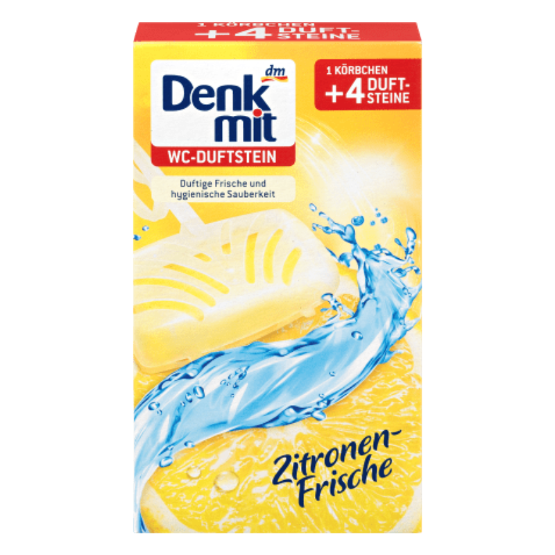 德國 Dm Denkmit 檸檬馬桶清潔芳香劑 4st 檸檬 馬桶 清潔 芳香 清香 壁掛 芳香球 附發票【心心哈德】現貨 全館499超取免運｜全場下殺★滿額再享折扣
