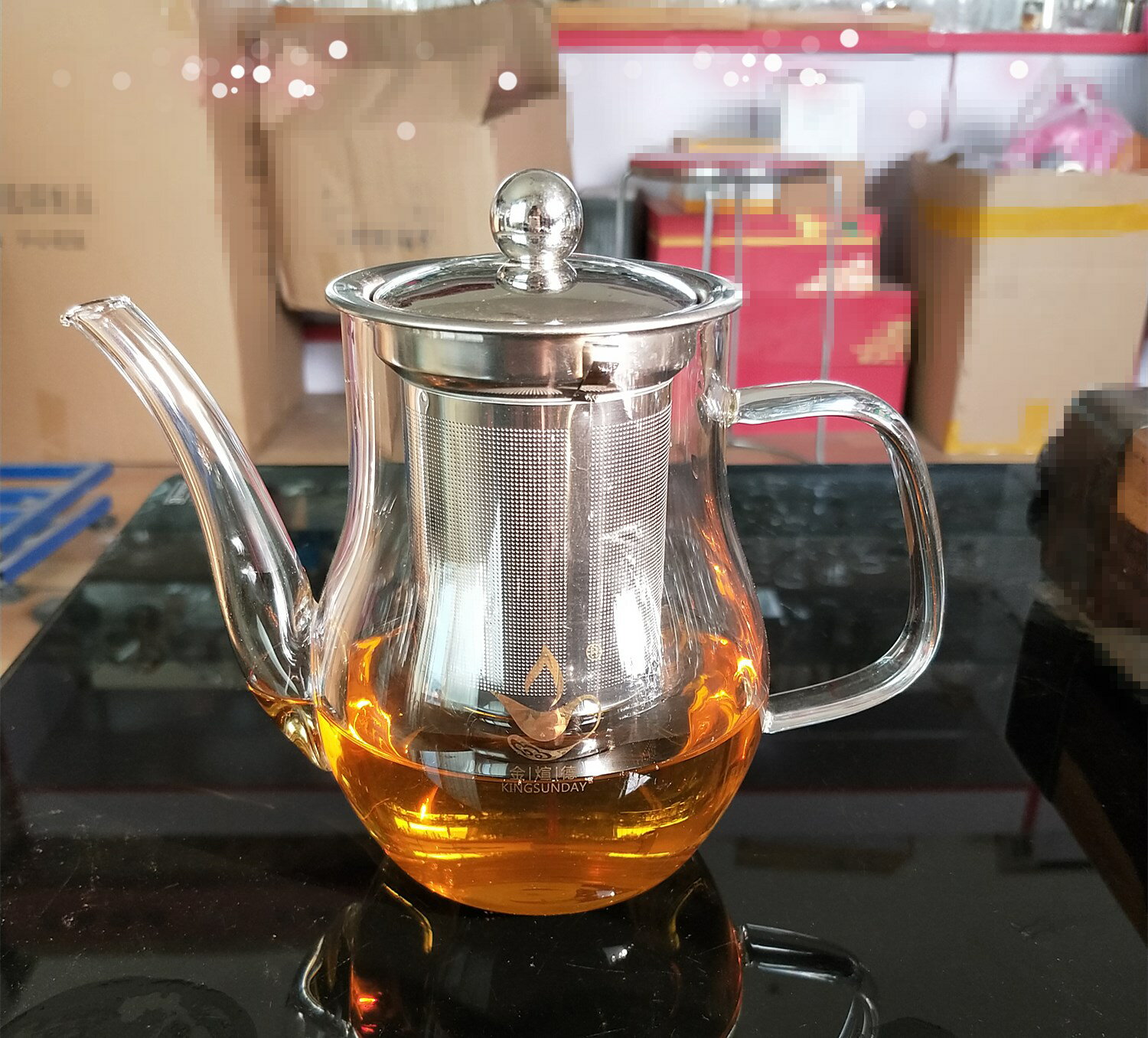耐熱高溫防爆裂玻璃花茶壺普洱功夫紅茶具不銹鋼過濾泡茶器沖水壺