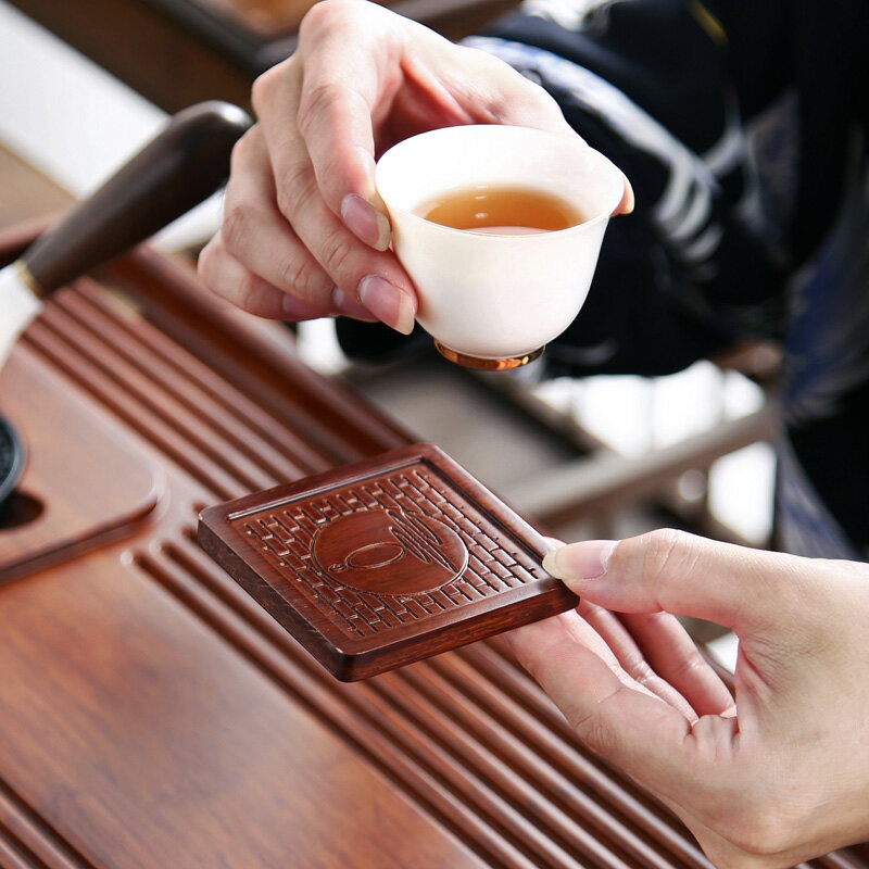 茶杯墊功夫茶托茶道墊子禪意杯託套裝家用竹防燙隔熱墊收納架茶墊