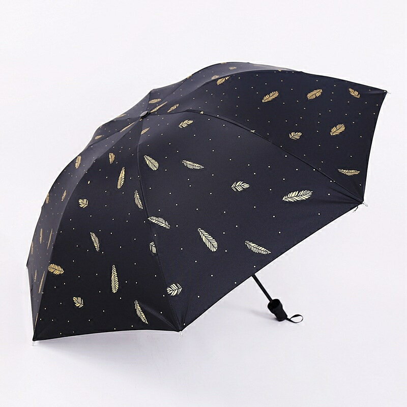 加大加固三折傘小清新黑膠防曬太陽傘防曬遮陽傘晴雨傘印花防曬傘