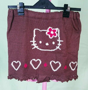 【震撼精品百貨】Hello Kitty 凱蒂貓 針織短褲 咖啡 震撼日式精品百貨
