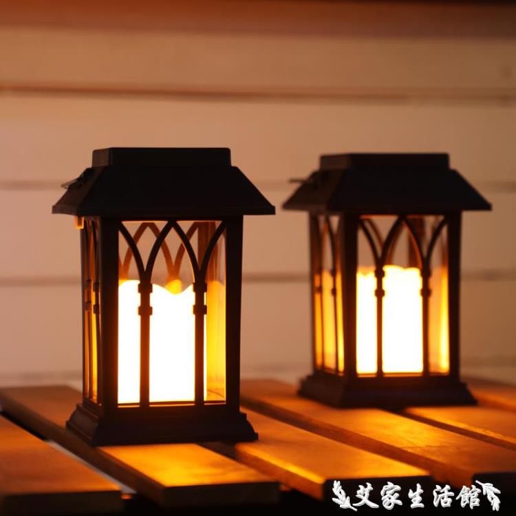 戶外燈 太陽能燈戶外燈庭院掛燈防水景觀裝飾燈模擬蠟燭燈家用led氛圍燈【林之舍】