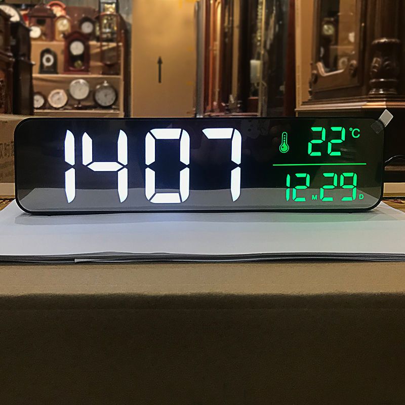 電子鐘/掛鐘 漢時多功能電子鬧鐘客廳掛墻臺鐘LED帶溫度顯示掛鐘HA810-快速出貨