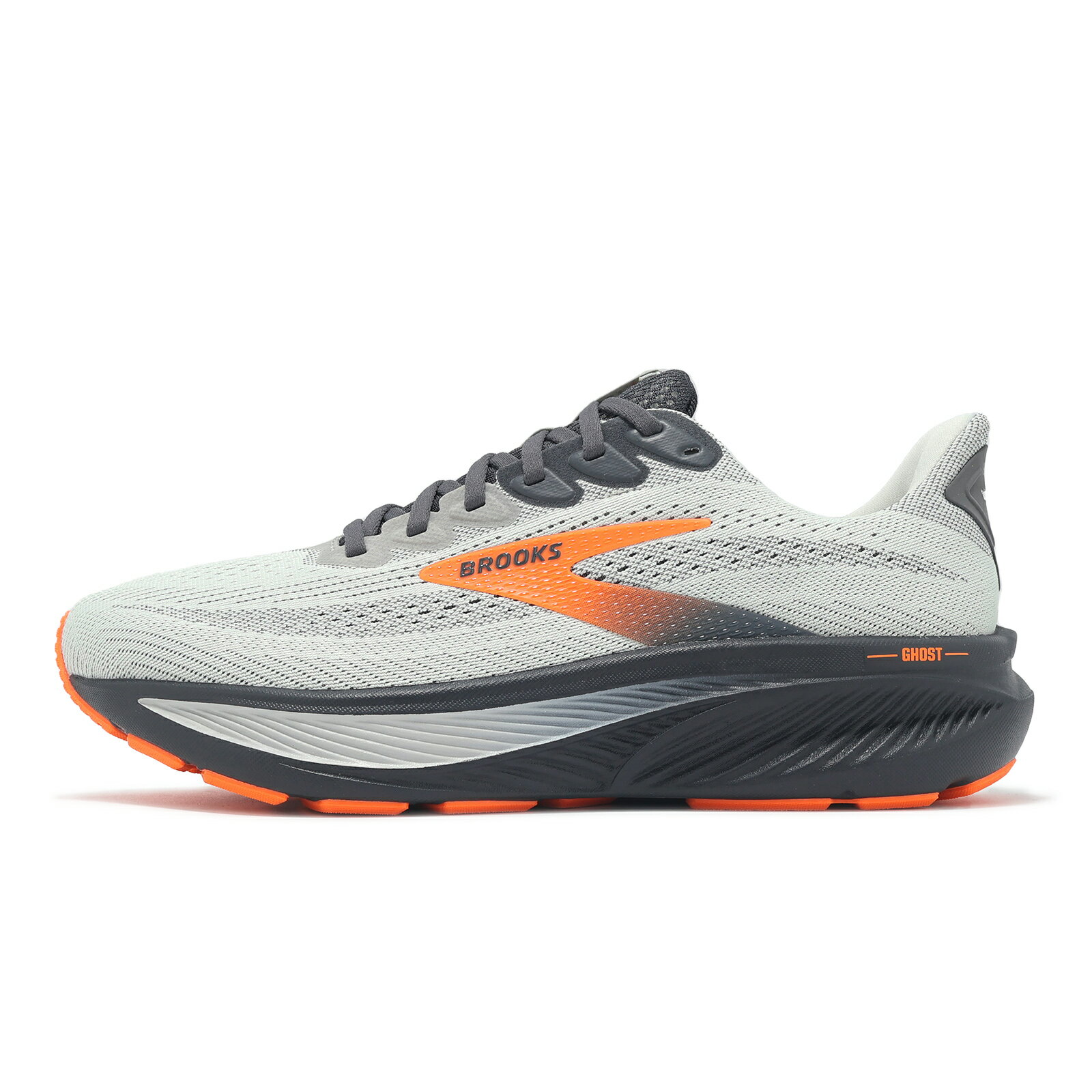 Brooks 慢跑鞋 Ghost 17 4E 男鞋 超寬楦 灰 橘 魔鬼系列 緩衝 避震 運動鞋 1104424E048