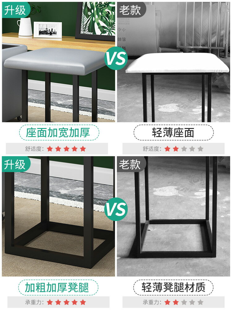 網紅餐桌凳多功能家用客廳茶幾北歐簡約五合一可收納魔方組合凳子