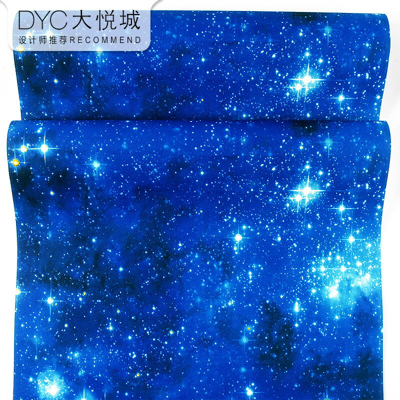 星空墻紙3d夜場天花板頂裝飾酒吧ktv背景墻清吧宇宙夜空吊頂桌布