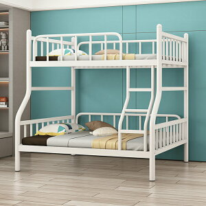 304加厚不銹鋼雙層床高低子母床上下鋪鐵架床環保白色大人雙人床