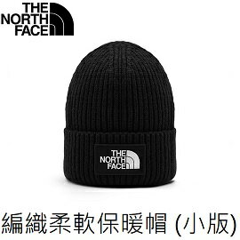 [ THE NORTH FACE ] 男女款 Logo編織柔軟保暖帽 小版 黑 / NF0A3FJXJK3-OS