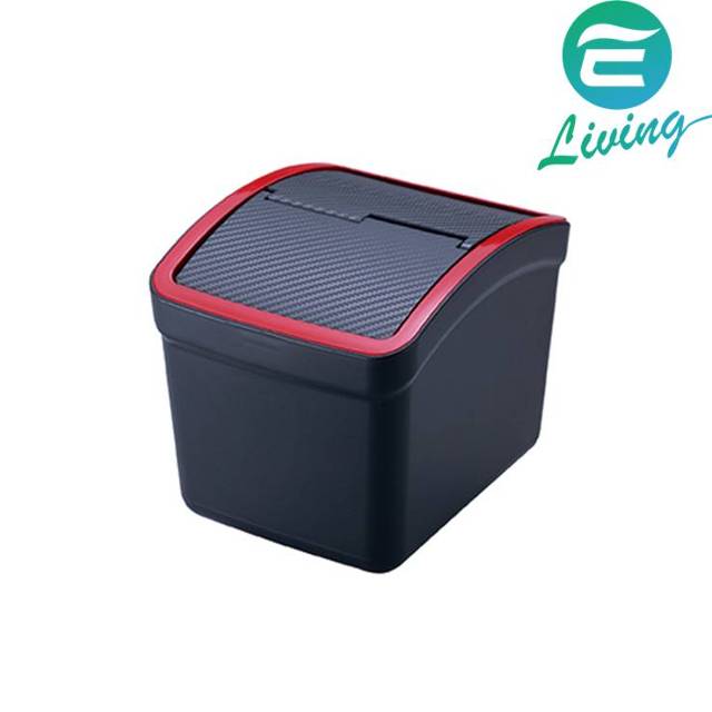 CARMATE S-有蓋垃圾置物桶 (碳纖紅) DZ309【299免運領券再享折扣】