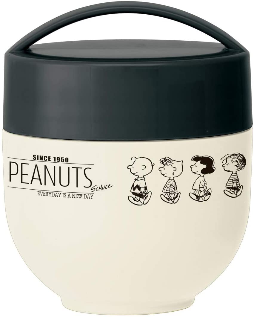 【日本代購】Skater 斯凱達保溫便當盒碗型午餐罐540毫升史努比黑白Peanuts LDNC6