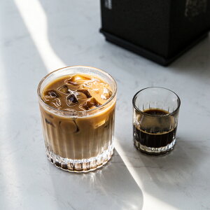 壹銘 劍紋ins風玻璃咖啡杯Espresso濃縮杯冰拿鐵杯復古威士忌酒杯
