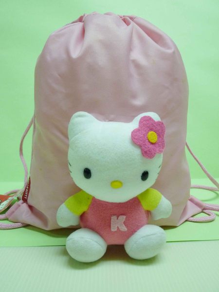 【震撼精品百貨】Hello Kitty 凱蒂貓 玩偶束口袋後背包 震撼日式精品百貨