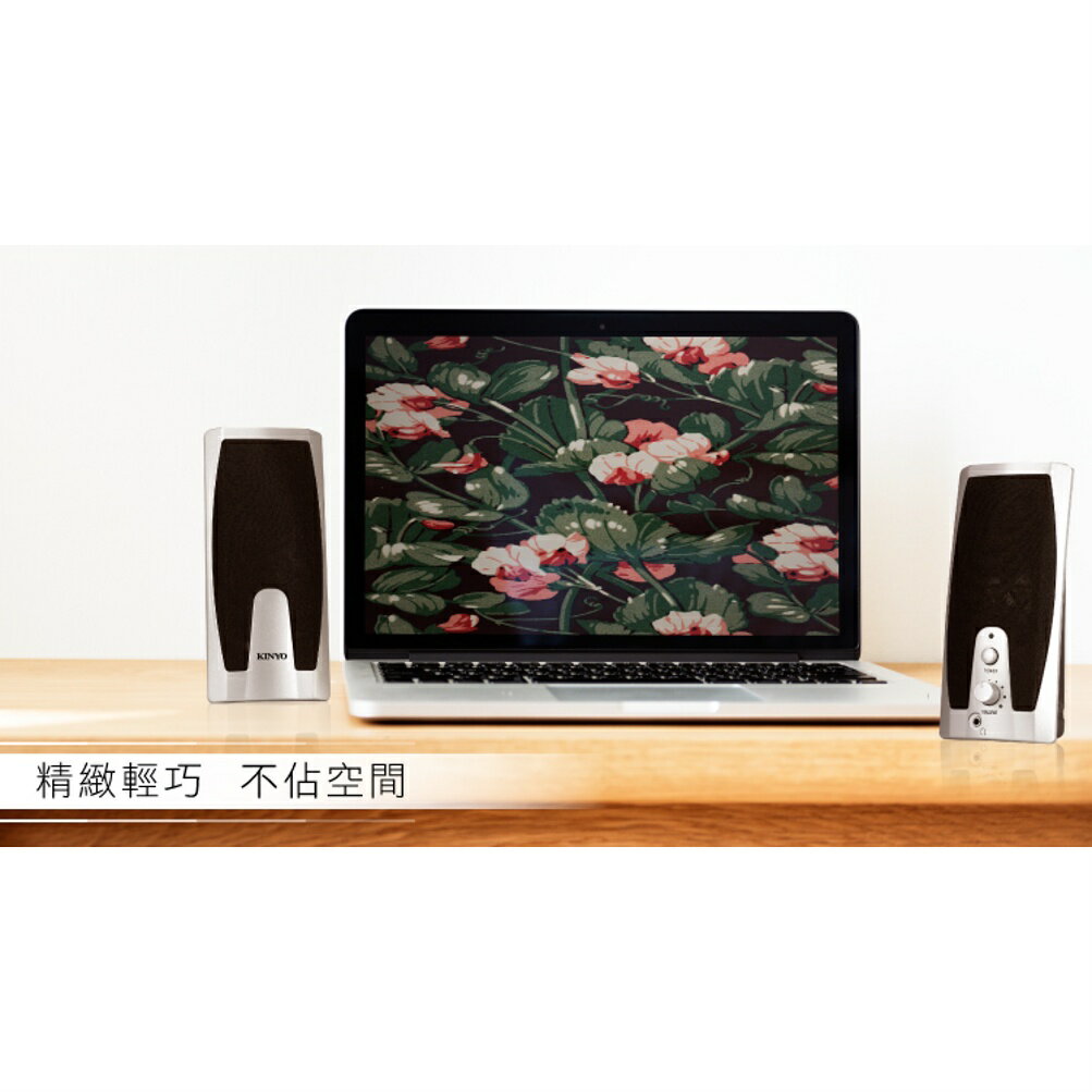 【KINYO】USB多媒體擴大音箱 (US) USB供電  P.M.P.O. 200W｜電腦喇叭 2.0音箱 2