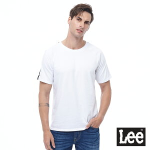 Lee 短袖T恤 織帶設計圓領 男款白