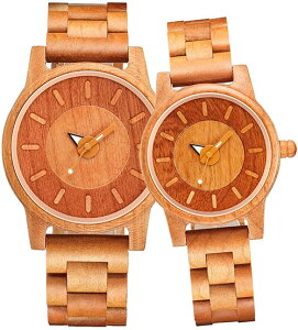 shifenmei【日本代購】復古懷舊木錶 情侶手錶 男女對錶 圓形字母 一對S5557-02