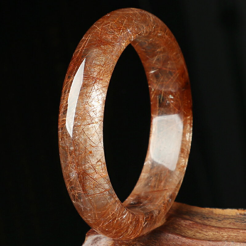 親寶水晶天然珍藏級異象發晶手鐲女款 簡約天然水晶原石鐲子禮物