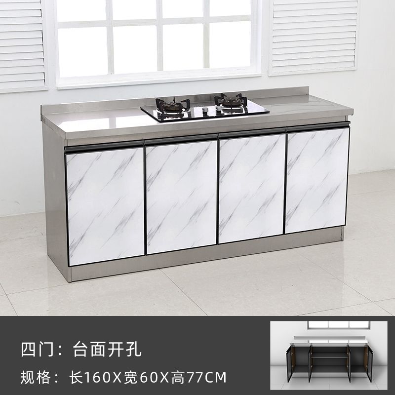 廚房流理臺 免運 櫥櫃 廚房櫥櫃 洗碗池 加寬60釐米櫥櫃灶臺櫃單體水盆櫃經濟型燃氣灶櫃子不銹鋼面