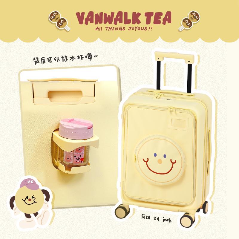 VANWALK 前置開口新款行李箱20寸密碼鎖旅行拉桿箱女萬向輪登機箱