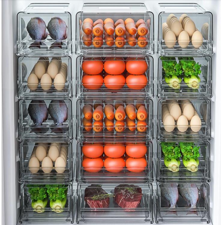 日本冰箱收納盒抽屜式保鮮食品級專用肉類收納神器冰櫃抽拉式冷凍 樂購生活百貨