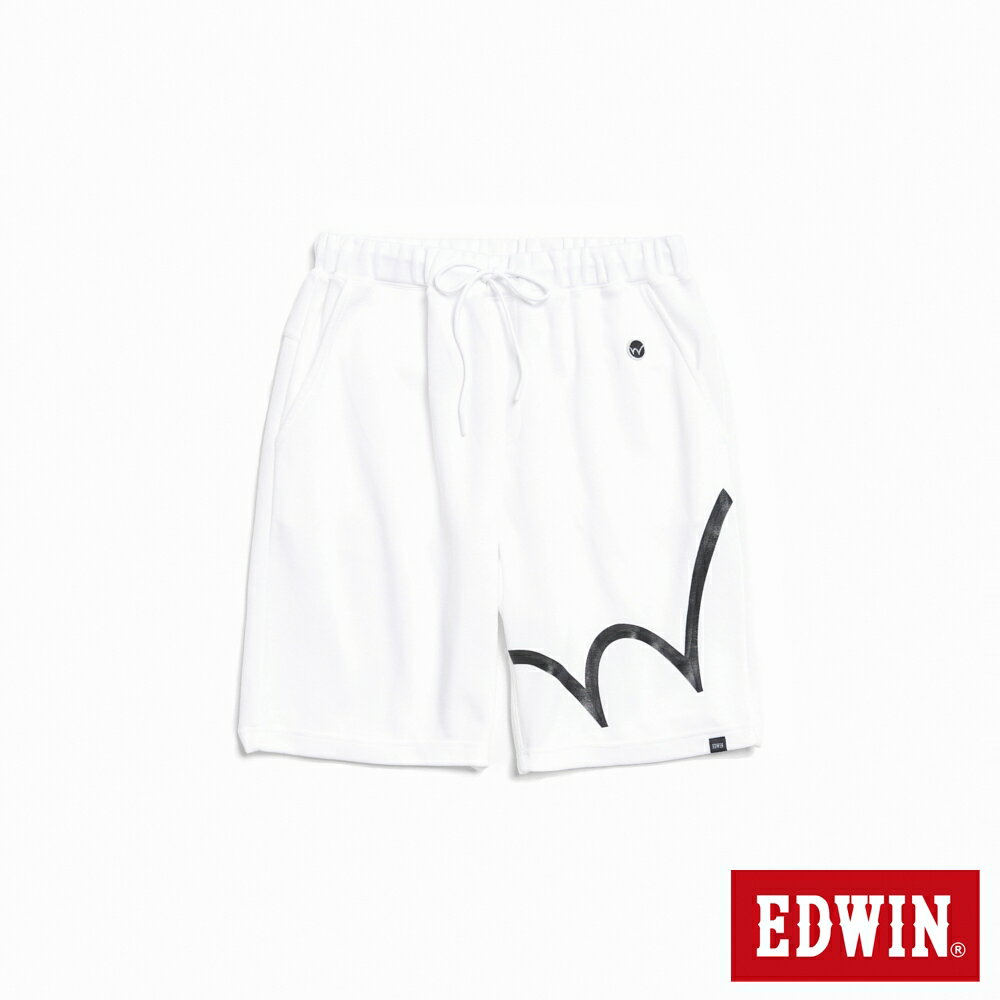 EDWIN 吸濕排汗涼感休閒短褲-男款 白色