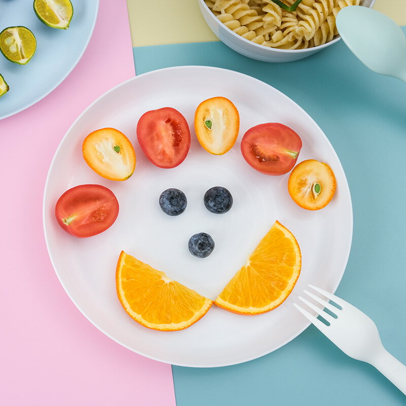 福興惠兒童餐廳創意圓形盤輔食盤卡拉斯餐具沙拉盤水果盤零食家用