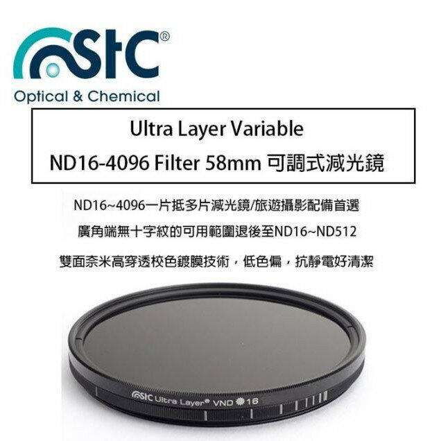 【eYe攝影】 STC Ultra Layer Varable ND16-409 Filter 58mm可調式 減光鏡