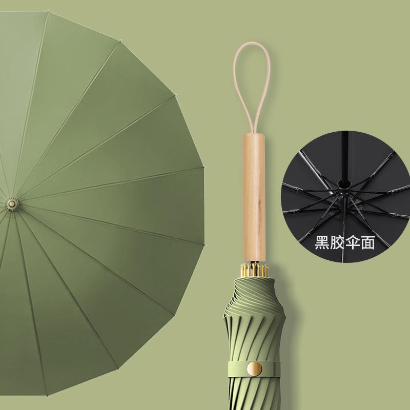遮陽傘 直傘 自動雨傘女復古加大號簡約加固加厚長柄黑膠森系s太陽傘遮陽防曬『my2575』