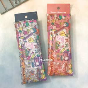 日本 正版 Sanrio 三麗鷗 滿版圖案 登山扣 PVC 多用途 萬用包 筆袋 化妝包｜小鶴日貨