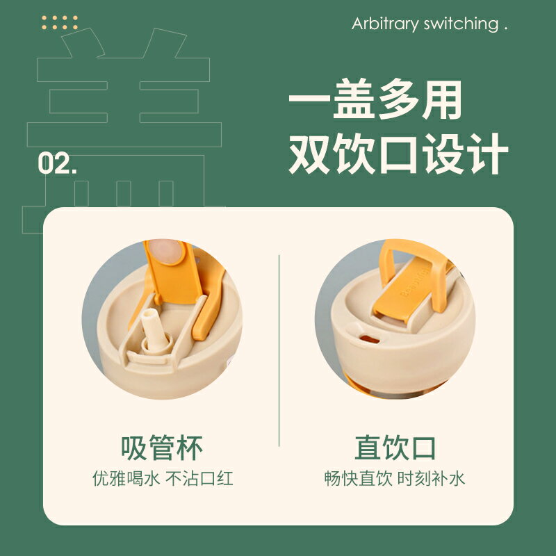 【天貓U先】便攜咖啡杯帶蓋玻璃杯兩用吸管杯夏季外帶水杯