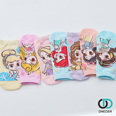 Disney 迪士尼公主童襪 冰雪奇緣艾莎童襪 小美人魚公主 貝兒 長髮公主 PR-A516.FZ-A522【旺達棉品】