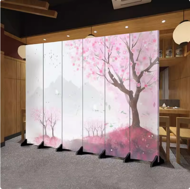 日式遮擋屏風居屋舍日料店隔板門口迎客折疊移動式招財貓和風櫻花/屏風/擋風屏/隔斷屏/遮擋屏/折疊屏/玄關屏風/客廳屏風 9