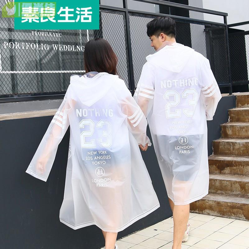 潮牌透明EVA雨衣 女士韓國日本時尚網紅版雨衣 成人徒步情侶抖音男款旅行雨披 情侶雨衣 雨具連身雨衣 4