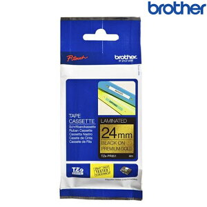 Brother兄弟 TZe-PR851 華麗金底黑字 標籤帶 華麗護貝系列 (寬度24mm) 標籤貼紙 色帶