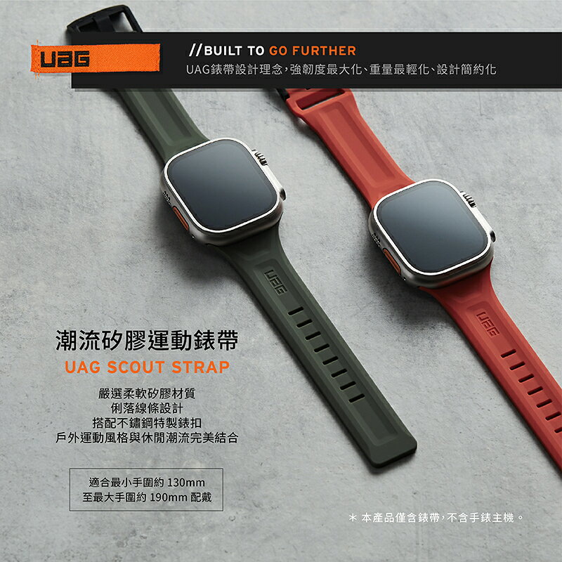 UAG new Scout 潮流 矽膠  錶帶 適用 Apple Watch 適用 42 44 45 49 mm 4