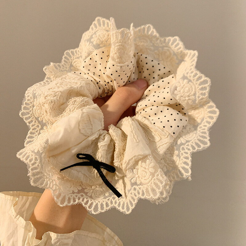 【台灣現貨】時尚配件 髮飾 髮夾 鯊魚夾 大嘴夾 邊夾  法式復古大腸髮圈女高階感緞面韓系皮筋發繩森系頭繩髮飾大號頭飾 3