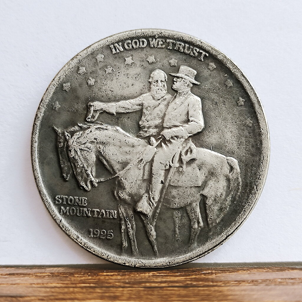 美國1925石山南北戰爭紀念半美元硬幣 仿古銀錢幣外國硬幣50美分