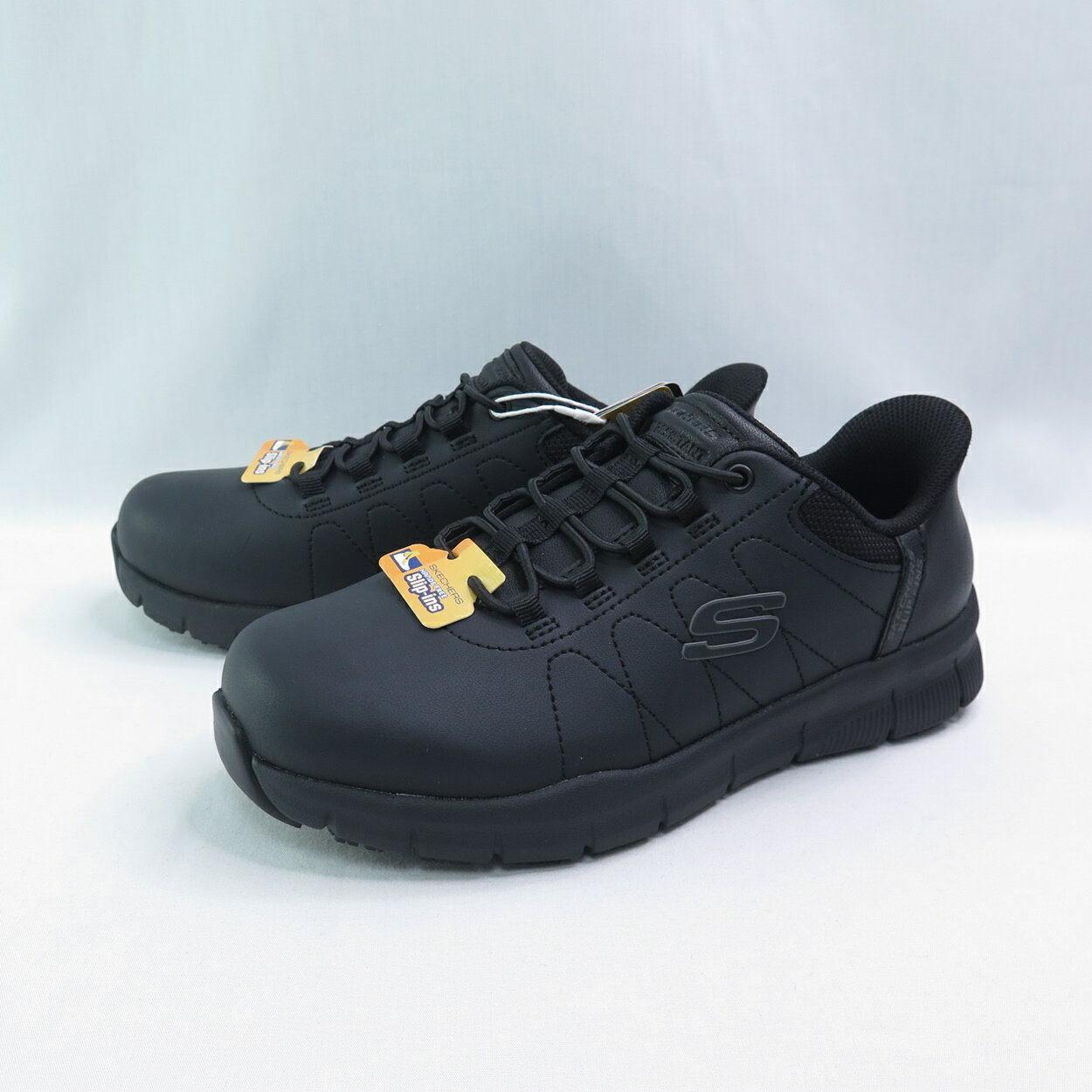 Skechers 108218WBLK 女工作鞋 NAMPA 寬楦 防滑 SlipIns瞬穿 黑【iSport愛運動】