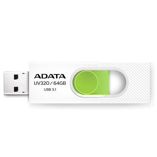ADATA威剛 USB3.1 隨身碟-UV320-64GB(白綠)【愛買】