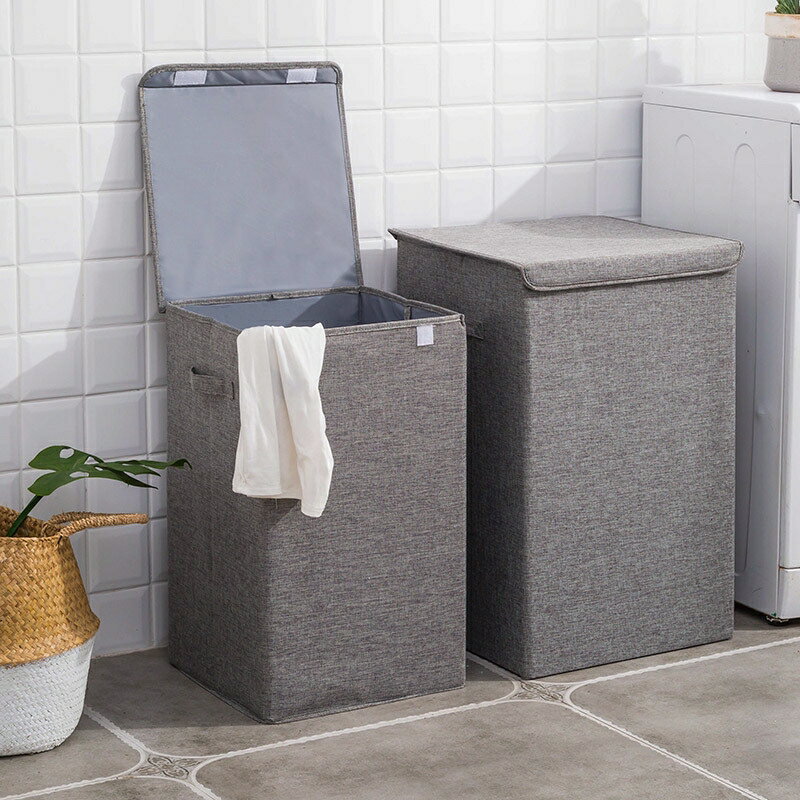 棉麻可折疊的髒籃家庭浴室需要一個儲物籃。