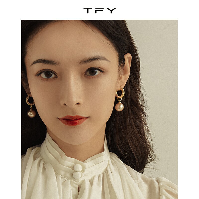 TFY長款復古珍珠耳環女年新款小眾設計感高級耳釘氣質耳飾品