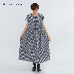 a la sha 格紋抽繩造型洋裝 a la sha 格紋抽繩造型洋裝