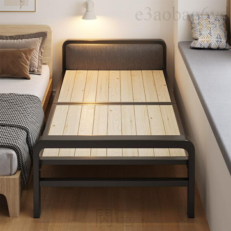 結實耐用 可開發票 摺疊床單人實木床板家用成人簡易床結實摺疊鐵床1.2米小床雙人床 加厚單人摺疊床 SD