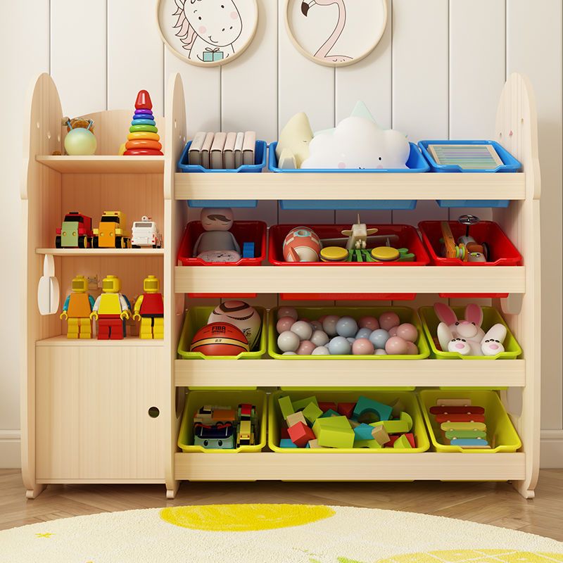 【免運】開發票 美雅閣| 兒童書架實木兒童玩具收納架幼兒整理櫃子置物架寶寶玩具收納櫃