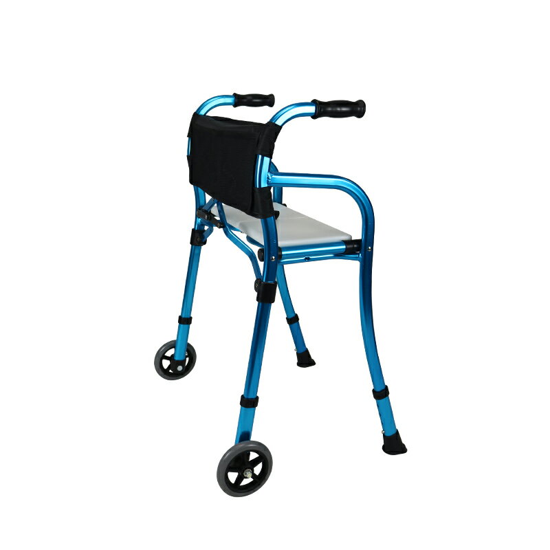 【台灣公司 可開發票】老人助行器帶輪帶座鋁合金助步器輔助行走器兩輪輕便助步手推車 5